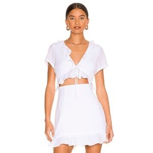 Mia Ruffle Tie Dress in White